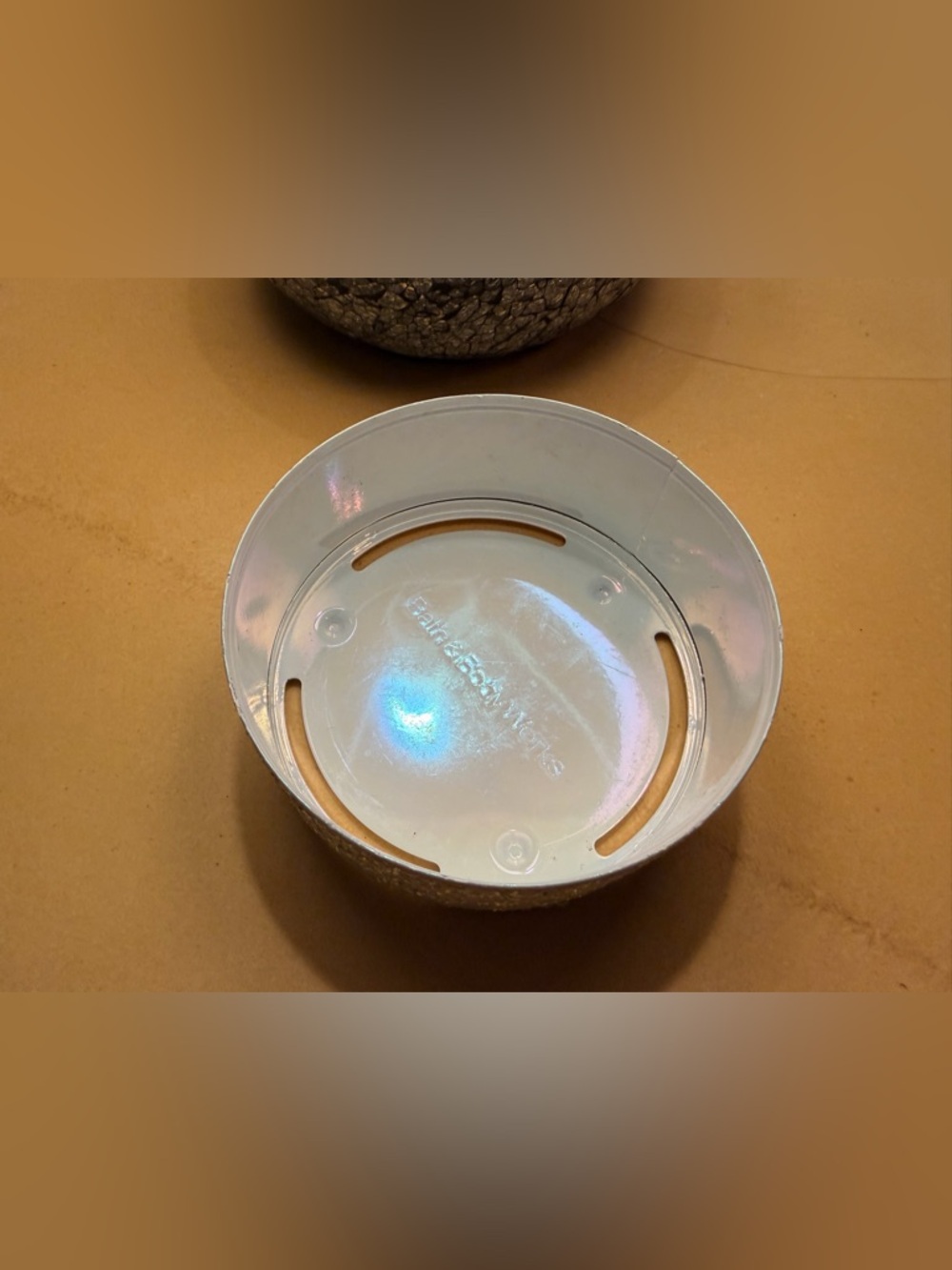 Bath & Body Works White Glitter 3 wick candle holder - Picture 2 of 3